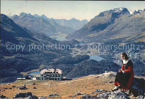 Pontresina Muottas Muragl mit Blick ins Oberengadin Kat. Pontresina