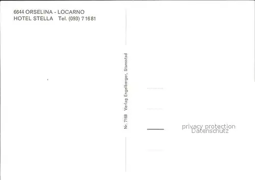 Orselina TI Hotel Stella Details / Orselina /Bz. Locarno