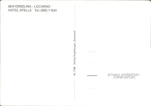 Orselina TI Hotel Stella Details / Orselina /Bz. Locarno