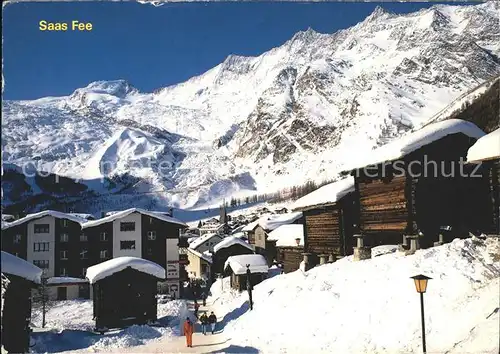 Saas Fee mit Alphubel Taeschhorn Dom und Lenzspitze Kat. Saas Fee