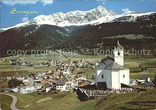 Savognin Totalansicht Kirche Piz Mitgel Kat. Savognin