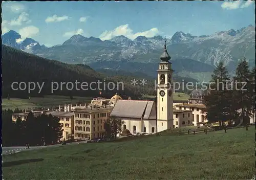 Pontresina Panorama Kirche Kat. Pontresina