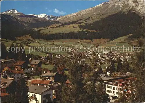 Flims Waldhaus und Dorf Panorama Kat. Flims Waldhaus