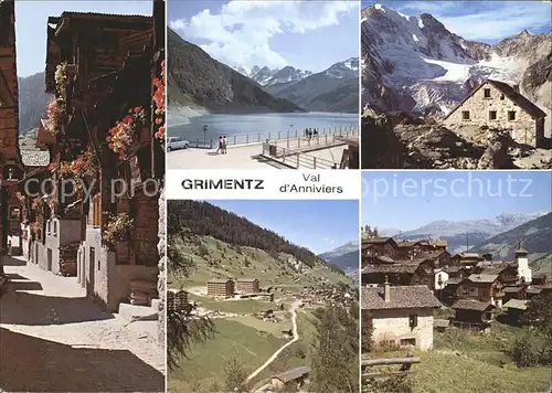 Grimentz Val d Anniviers Dorfpartien Seepanorama Kat. Grimentz