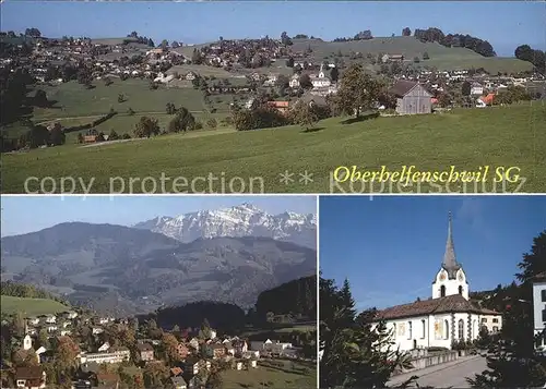 Oberhelfenschwil Panorama Kirche Kat. Oberhelfenschwil