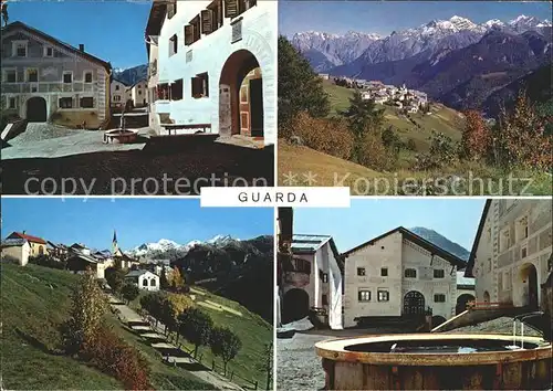 Guarda Inn Dorfpartie mit Lischana und Pisoc Dorfplatz Kat. Guarda