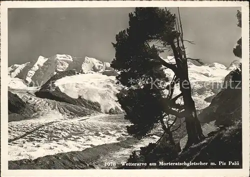 Pontresina Wetterarve am Morteratschgletscher mit Piz Palue Kat. Pontresina