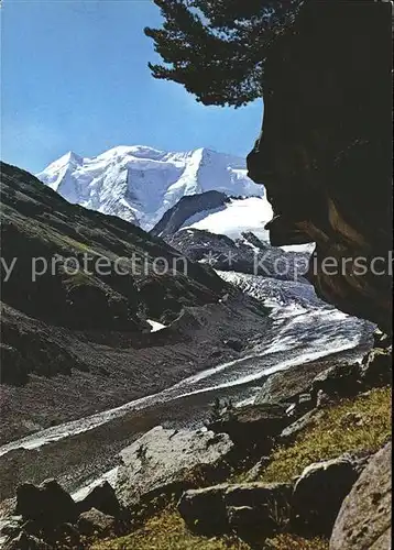 Bovalhuette mit Piz Palue und Morteratschgletscher Kat. Morteratsch