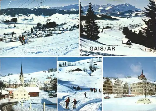 Gais AR mit Skilift und Saentiskette Teilansichten / Gais /Bz. Mittelland