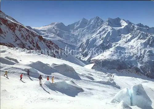 Saas Grund Gletscherabfahrt auf Triftgletscher Hohsaas Kreuzboden Mischabelgruppe Kat. Saas Grund