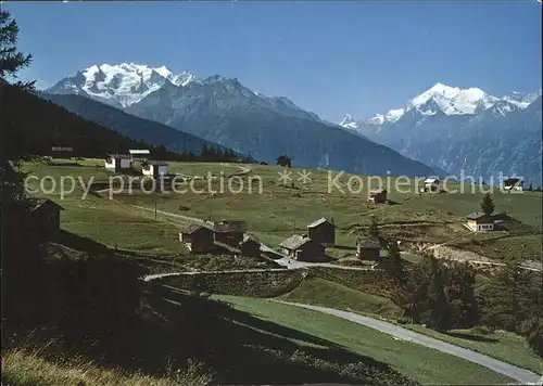 Visperterminen Boomen mit Mischabel Mutterhorn Weisshorn Kat. Visperterminen