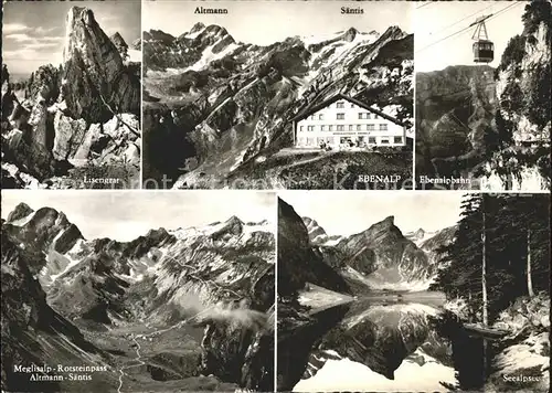 Alpstein Ebenalp Altmann Saentis  Ebenalpbahn Seealpsee Meglisalp Lisengrat Kat. Alpstein