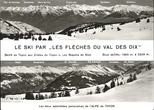 Sion VS Ski Par Les Fleches du val des Dix Dts Morcles Muverans Haut de Cry Diablerets Dt Blanche  Kat. Sion