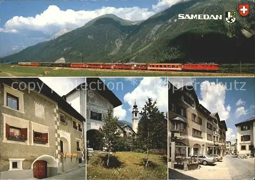 Samedan Dorfpartien Eisenbahn Kat. Samedan