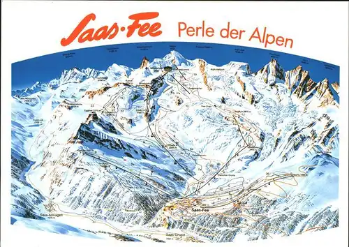 Saas Fee Skigebiet Liftkarte Kat. Saas Fee