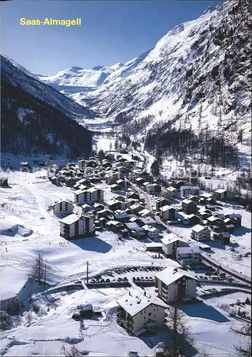 Saas Almagell Fliegeraufnahme Kat. Saas Almagell