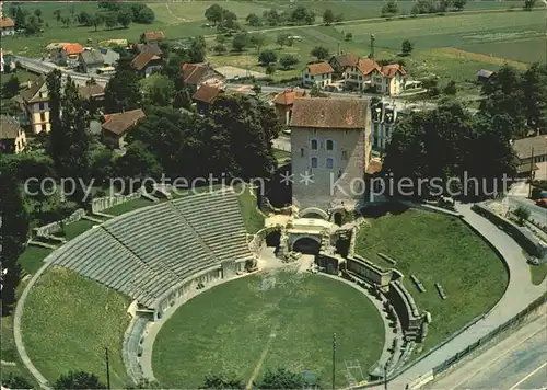 Avenches Fliegeraufnahme Roemisches Amphitheater Kat. Avenches