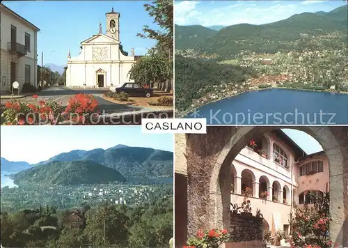 Caslano Lago di Lugano Fliegeraufnahme Kirche Kat. Caslano