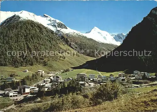 Samnaun Dorf mit Muttler Panorama Kat. Samnaun Dorf