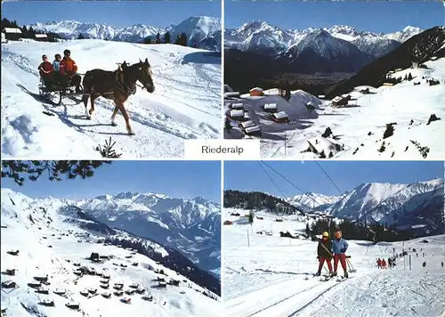 Riederalp Pferdeschlitten Panorama Skilift Kat. Riederalp