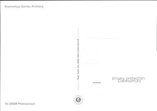 Kilchberg ZH Krankenhaus Sanitas Fliegeraufnahme / Kilchberg /Bz. Horgen