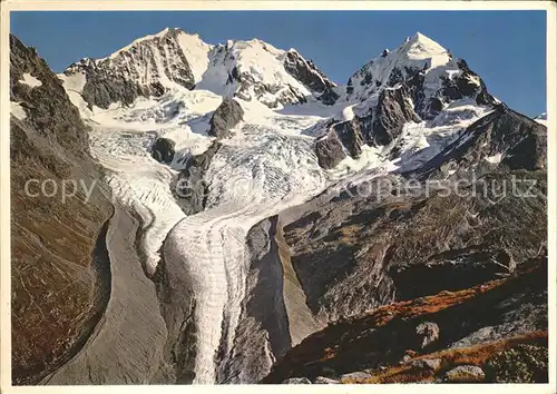 Piz Bernina Bianco Grat und Piz Roseg Kat. Piz Bernina