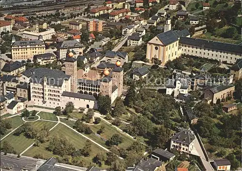 Brig Stockalper Palast Kollegum Spiritus Sanctus Fliegeraufnahme Kat. Brig