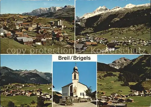 Brigels Orts und Teilansichten Kirche Kat. Brigels Breil