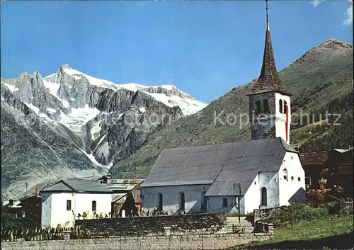 Bellwald mit Kirche und Wannenhorn Kat. Bellwald