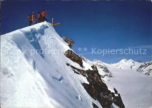 Eggishorn mit Gr Aletschgletscher Jungfrau Moench Eiger Kat. Eggishorn