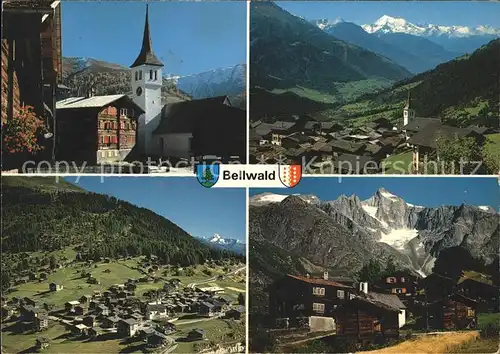 Bellwald Kirche Galenstock Weisshorn Eggen Kat. Bellwald