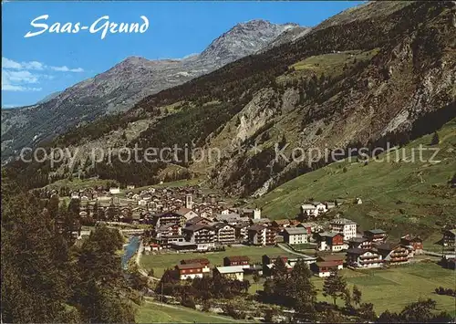 Saas Grund Gesamtansicht Kat. Saas Grund