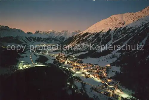 Pontresina mit Samedan bei Nacht Kat. Pontresina