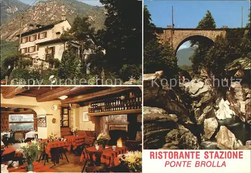 Ponte Brolla Hotel Ristorante Stazione Gastraum Bruecke Geroell Kat. Tegna