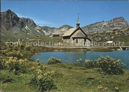 Melchsee Frutt mit Kapelle Bruenighaupt und Hochstollen Kat. Melchsee Frutt