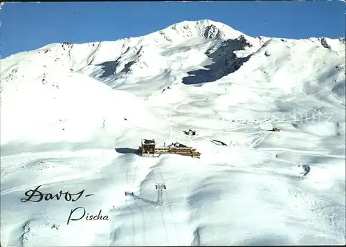 Davos GR Bergrestaurant Pischa Seilbahn mit Pischahorn Kat. Davos