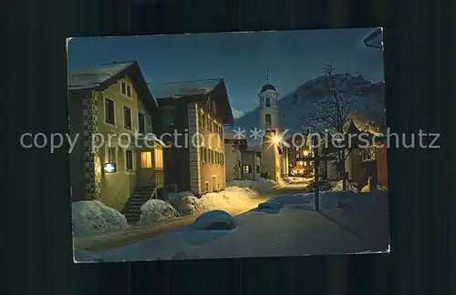 Bivio am Julierpass bei Nacht Kat. Bivio