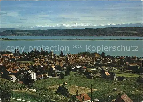 La Neuveville mit See und Alpenkette Kat. Preles