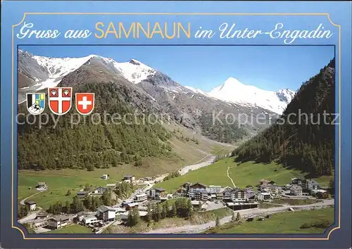 Samnaun Dorf mit Muttler Kat. Samnaun Dorf
