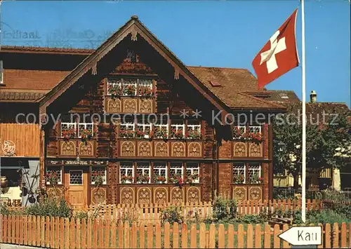 Appenzell IR bemaltes Haus des Glockensattlers Hampi Faessler Kat. Appenzell