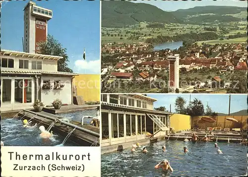 zurzach Thermalschwimmbad Hotelturm Ortsansicht Kat. Zurzach