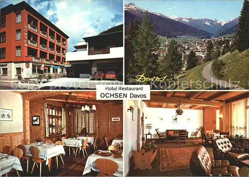 Davos GR Hotel Restaurant Ochsen Gastraeume Totalansicht Kat. Davos