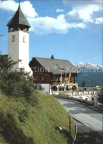 Flims Dorf Kirchlein von Fidaz mit dem Fidazerhof Kat. Flims Dorf