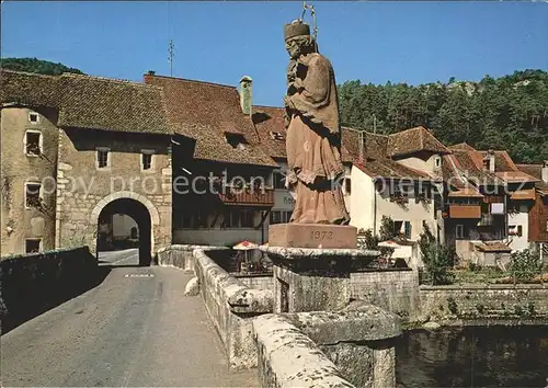 Le Pont VD St Ursanne Statue St Jean Nepomucene Kat. Le Pont