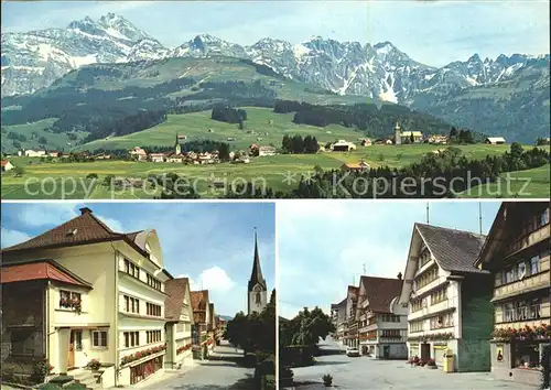 Hemberg SG mit Saentis Panorama Dorfpartie / Hemberg /Bz. Toggenburg