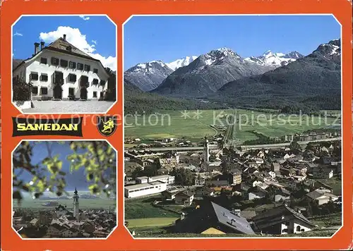 Samedan Rathaus Kirche Panorama Kat. Samedan