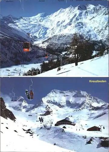 Saas Grund Gondelbahn und Seselbahn Skigebiet Trift Kreuzboden Mischabel Lagginhorn Kat. Saas Grund