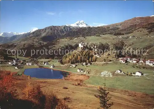 Tarasp Schloss Tarasp mit Fontana und Sparsels Kat. Tarasp