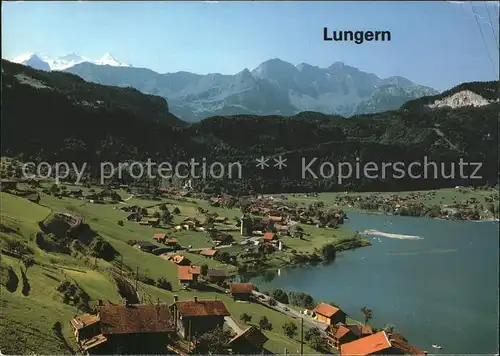 Lungern am See mit Wetterhorngruppe Kat. Lungern