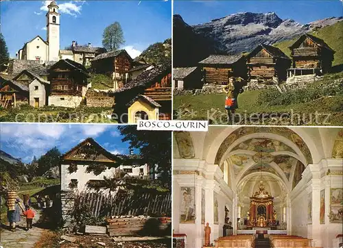 Bosco Gurin Dorfpartien Alte Haeuser Kirche Inneres Kat. Bosco Gurin